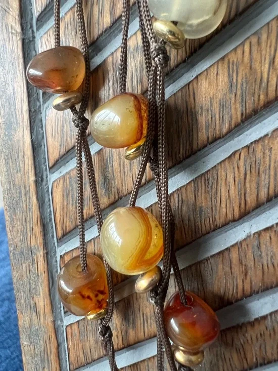 Cookie Lee Agate Beaded Necklace – Multi Strand Brown & Amber Tones - Picture 7 of 13